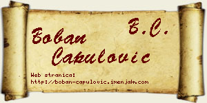 Boban Capulović vizit kartica